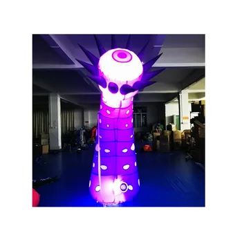 Party Decorative Led Lighted Inflatable Monster Pillar Inflatable Eyes Flower For Halloween Decoration
