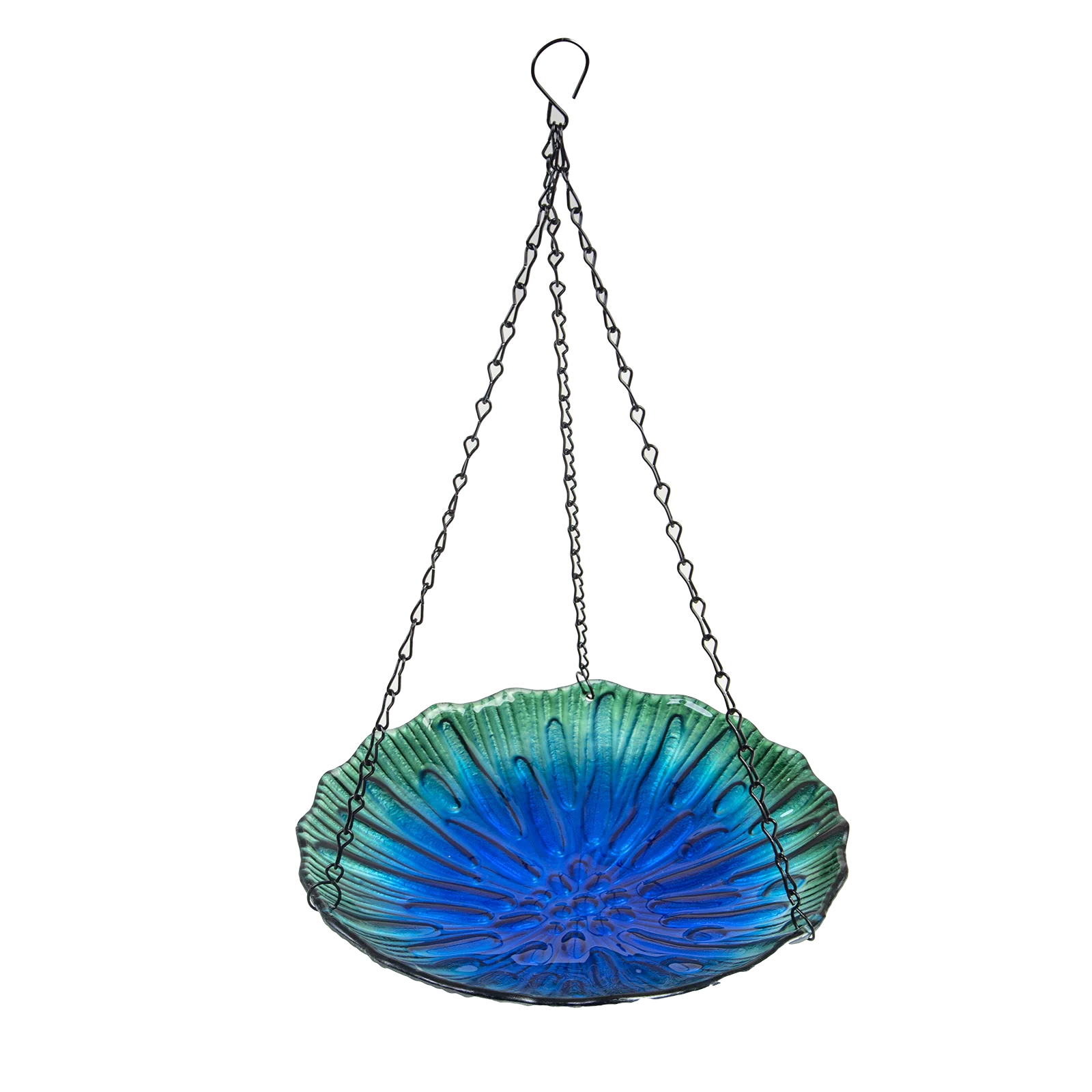 Glass Bird Bath Outdoor Hanging Small Birdbath 10.5" Wild Bird Feeder for  Yard