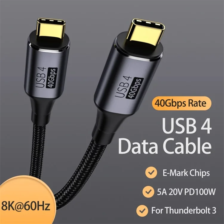 予約販売】本 USB 4 Type c データケーブル 40Gbps ノートブック PD 高速充電 100W 20V 5A Type-C Cable  C TO データ伝送 8K@60Hz ビデ theorigin.com.es