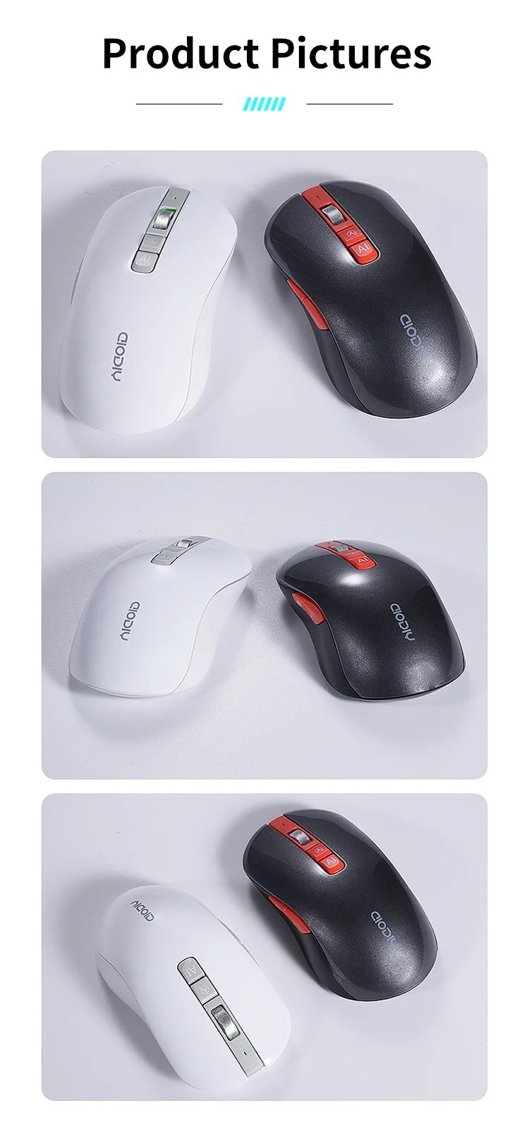 Intelligent Voice Search Rechargeable AI Mouse Typing Translation Gaming Bluetooth Mouse 2.4Ghz Multilingual Computer Mouse