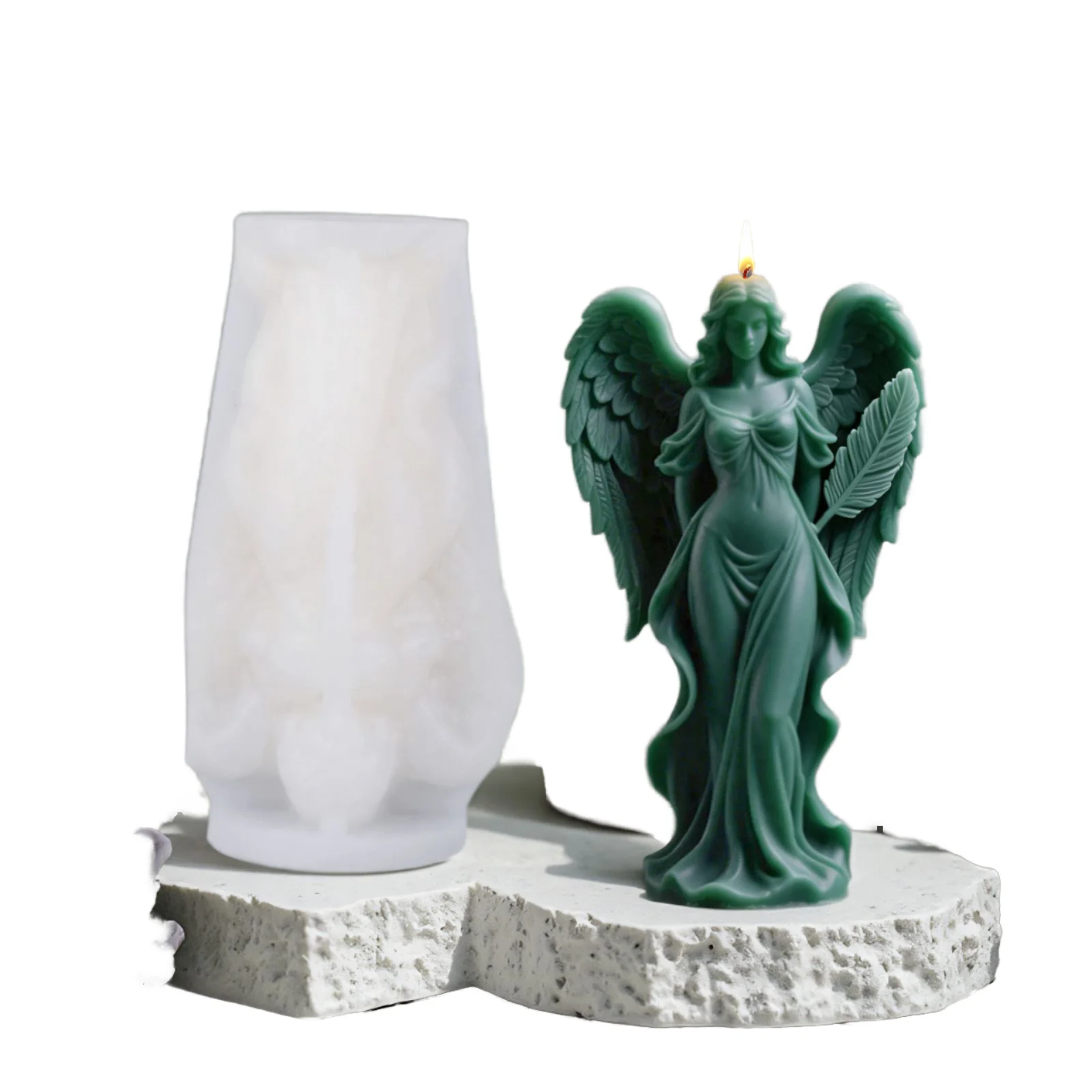 DUMO Dreamy Wings Girl Silicone Mold for Aromatherapy Candle DIY  Candle Decoration Ornaments for Wedding Cake Tools