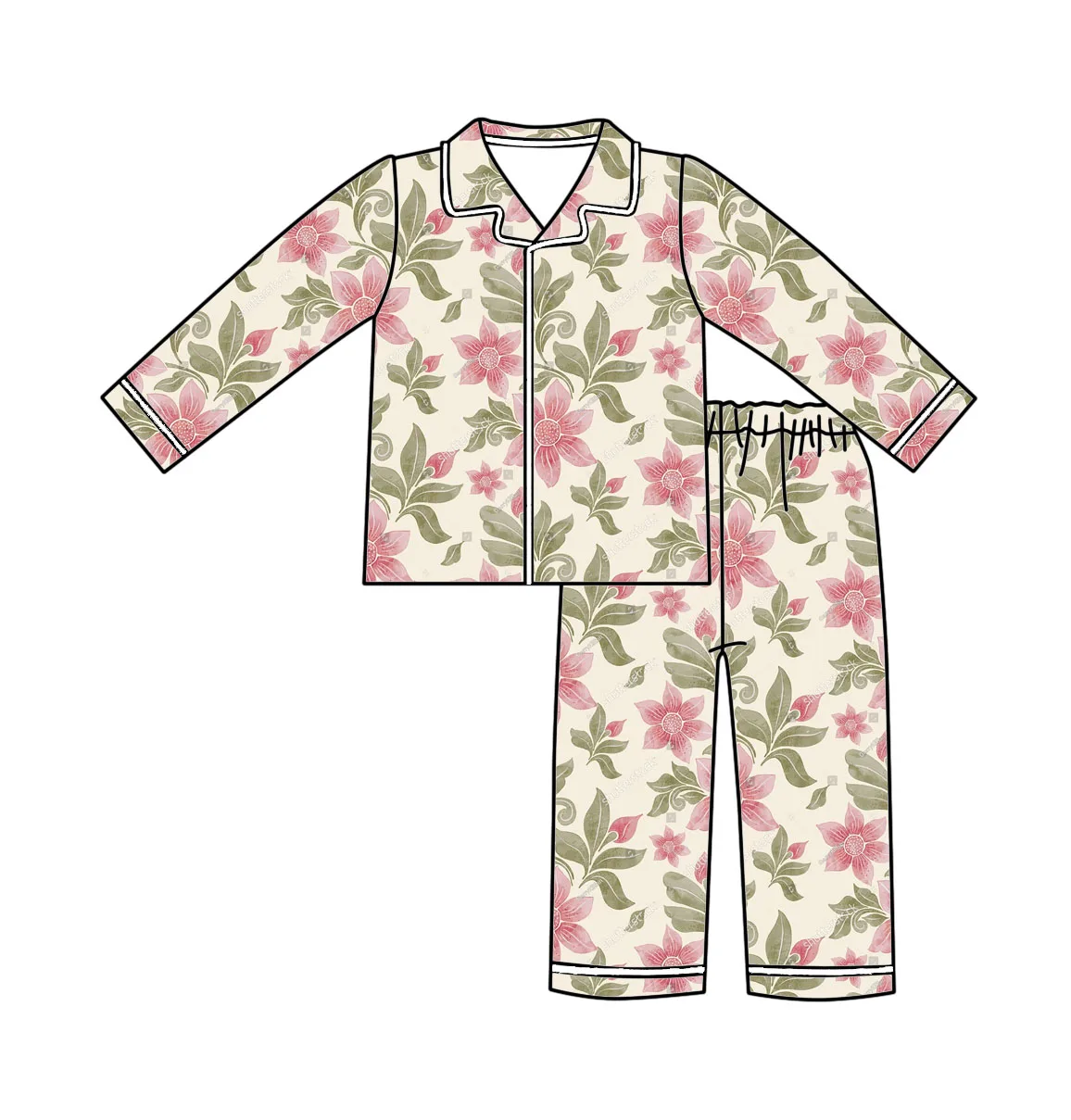 Adults Bamboo Long Pajamas Set Casual Soft Loungewear for Men Women Print Fabric Logo High Quality Sleepwear