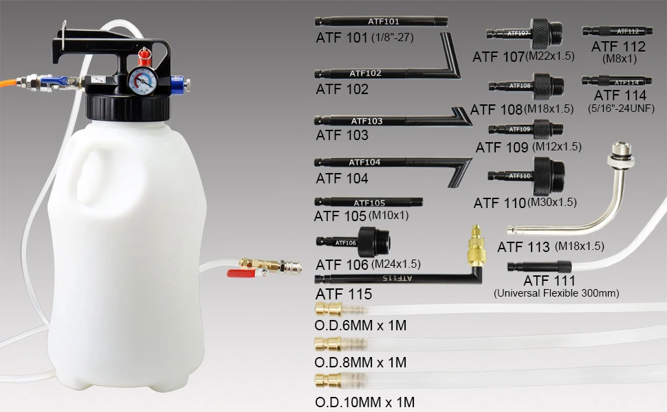 10l Pneumatic Fluid Extractor Dispenser Set Atf Refill Tool Kit For