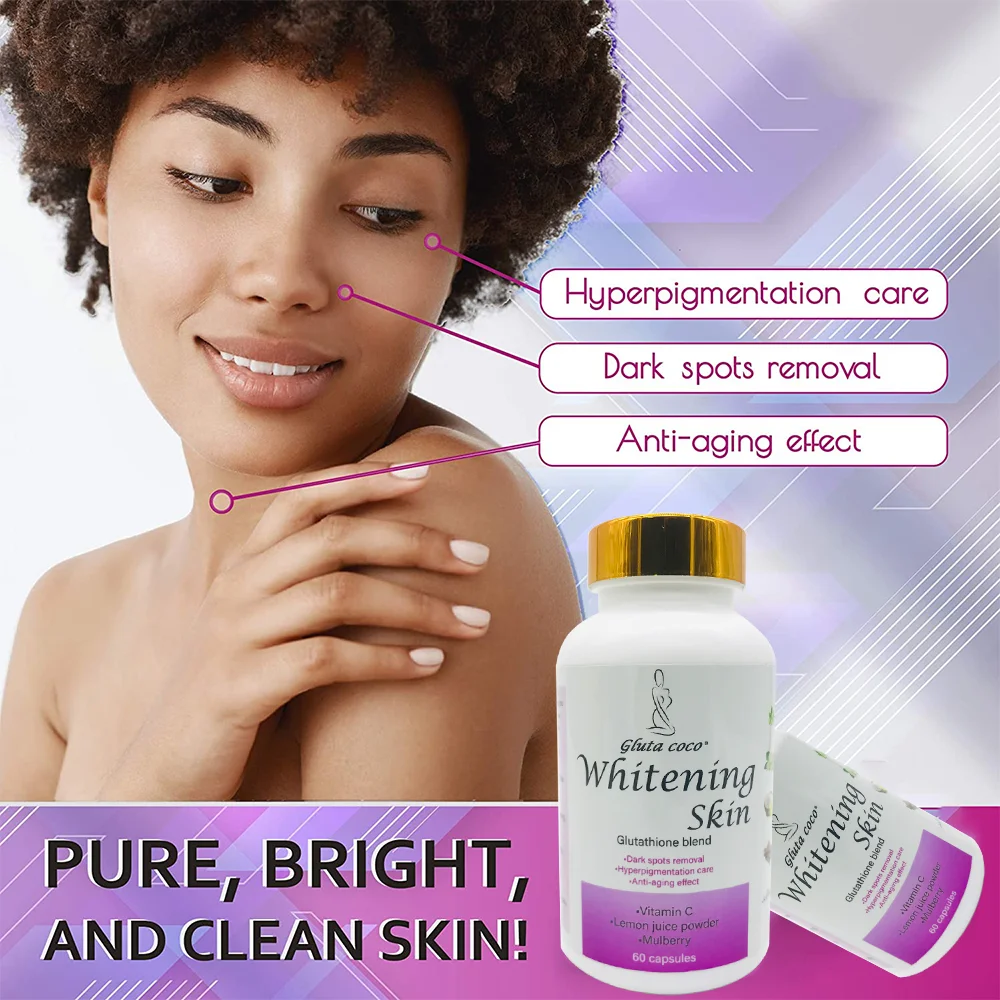 Gluta Whitening Supplements Capsules Pills Bleaching Antioxidant  Hyperpigmentation Whitening Capsule