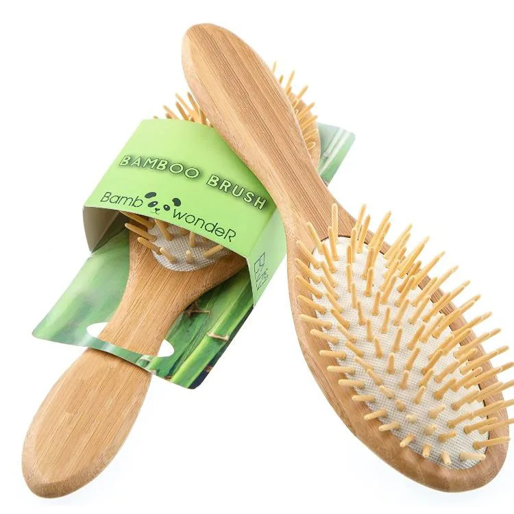 Manufacturer 2021 Trending Natural Bamboo Hair Brush 100% Natural Hair Straightener Brush With Bamboo Bristles
