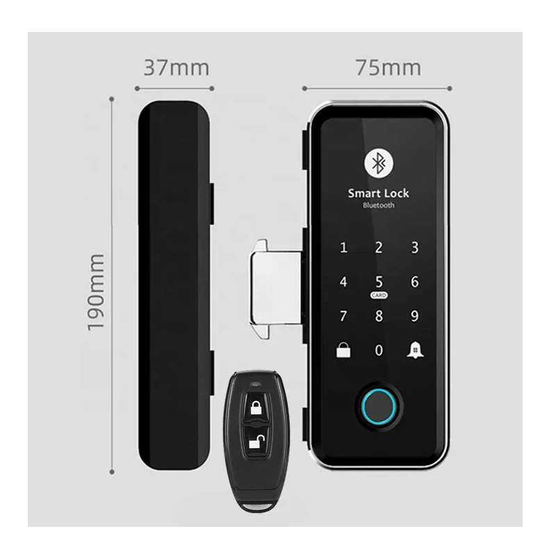 Senleean Smart Glass Door Biometric Fingerprint Lock Ic Card Code ...