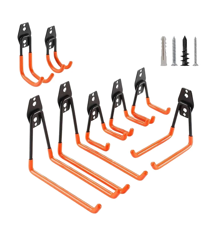 New Arrival Heavy Duty Garage Metal Tool Hooks Set Wall Mount Organizer Storage Rack High Load Bearing for Kitchen&Livingroom details