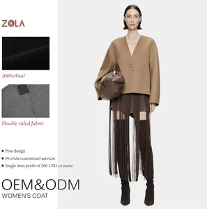 Wholesale Lady's Handmade Woolen Short Coat Double Sided with Single Button Closure Winter Season