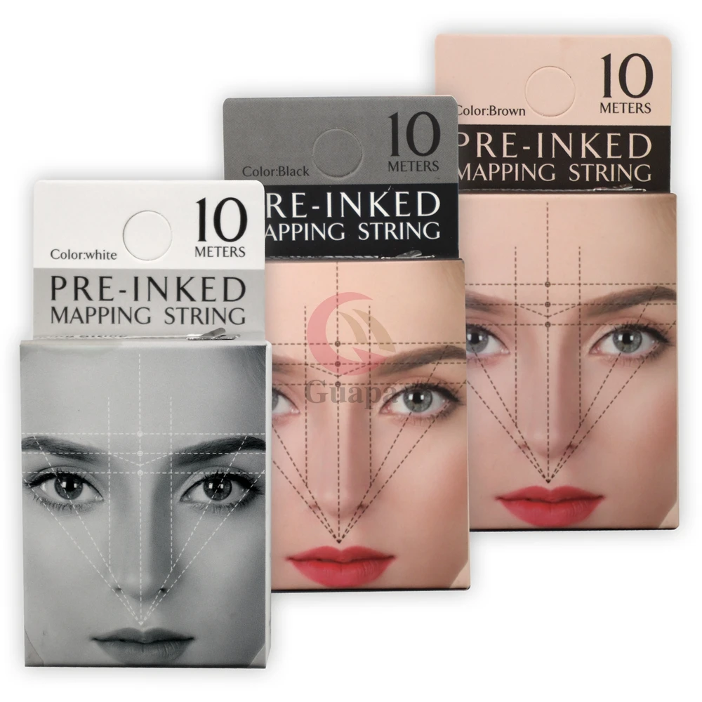 6 Pieces Eyebrow Mapping String for Microblading Pre-Inked Microblading  String for Brow Mapping Measuring Tool for Mapping Eyebrow Marking  Symmetrical Eyebrow Thread Tattoo Brow Point Line Tool