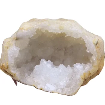Wholesale Natural High Quality Crystal Brazilian Snow White Clear Quartz Cluster Geode For Decoration