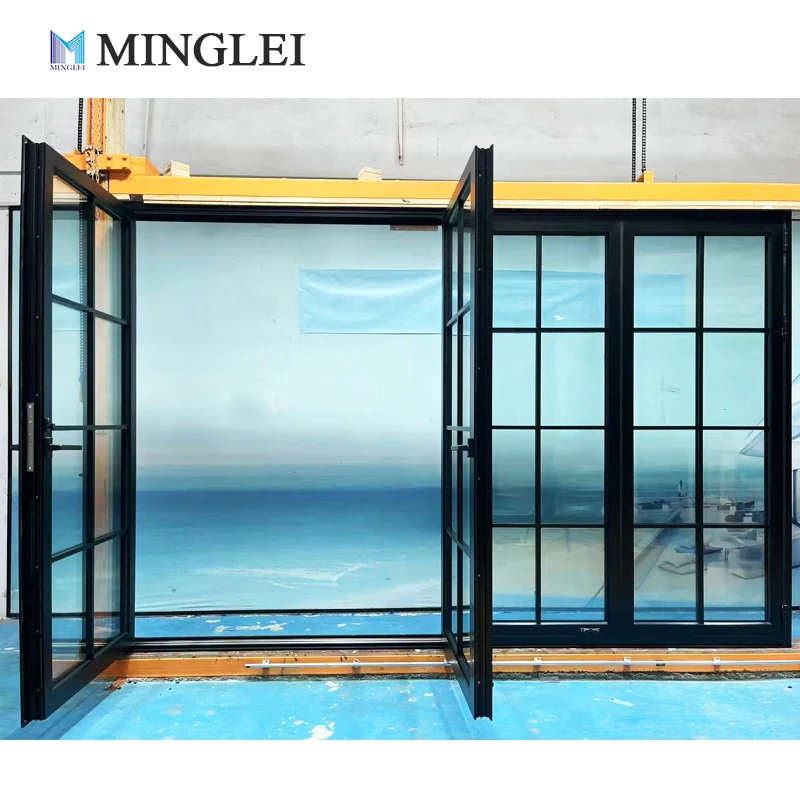 MINGLEI Custom Security Bi-fold Aluminum Bifold Patio Doors