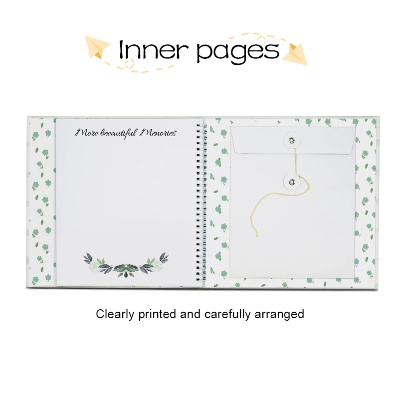 2025 Custom Cover Baby Footprint Milestone Album Journal Custom First Year Baby Memory Book with Box Stickers