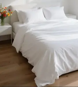 Luxury Bedding Sets for King & Queen Size Beds Knitted Plain Cover Sheet Pillowcases Duvet Cover for Home and Hotel Use