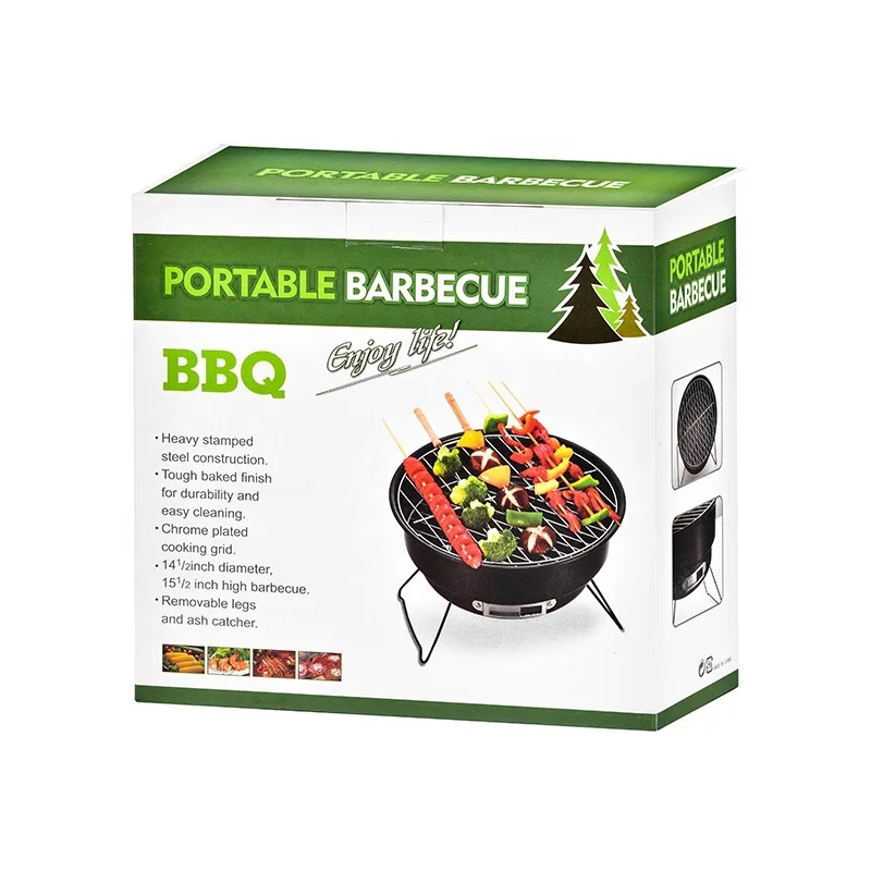 Round Portable Charcoal Bbq Grill With Cooler Tote Bag Buy Bbq Grill