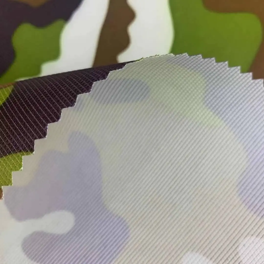 Hot sale 210T dewspo pongee jacquard cats eye camoufalge printed 100 polyester fabric