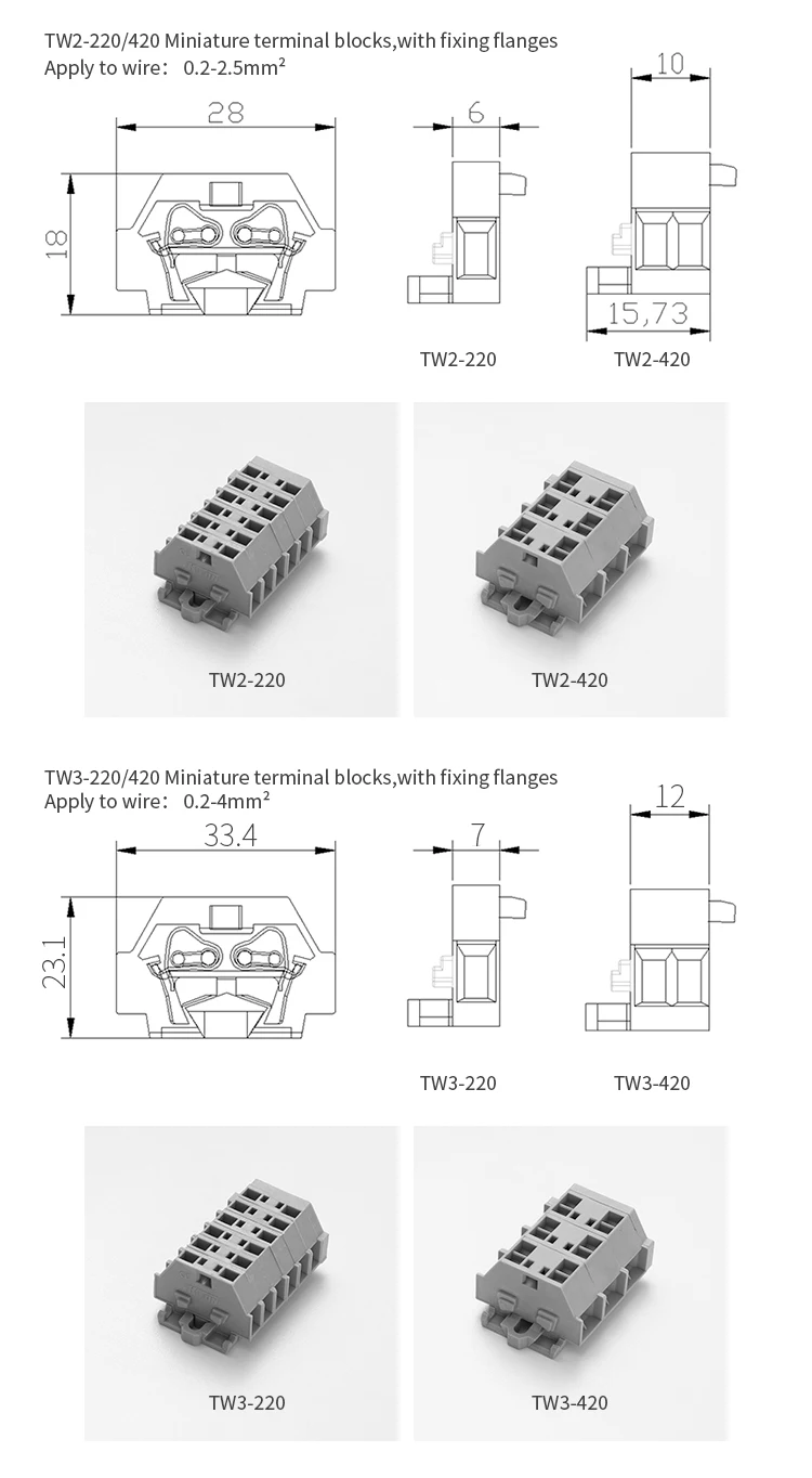 Kton Brand Spring Type Push Terminal Block Screwless Wire Connectors ...
