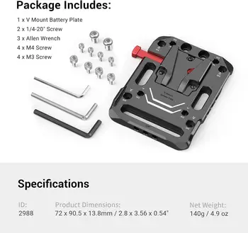 Small Rig V Mount Battery Plate, V-Lock Mount Battery Plate Quick Release Plate - 2988 detail image