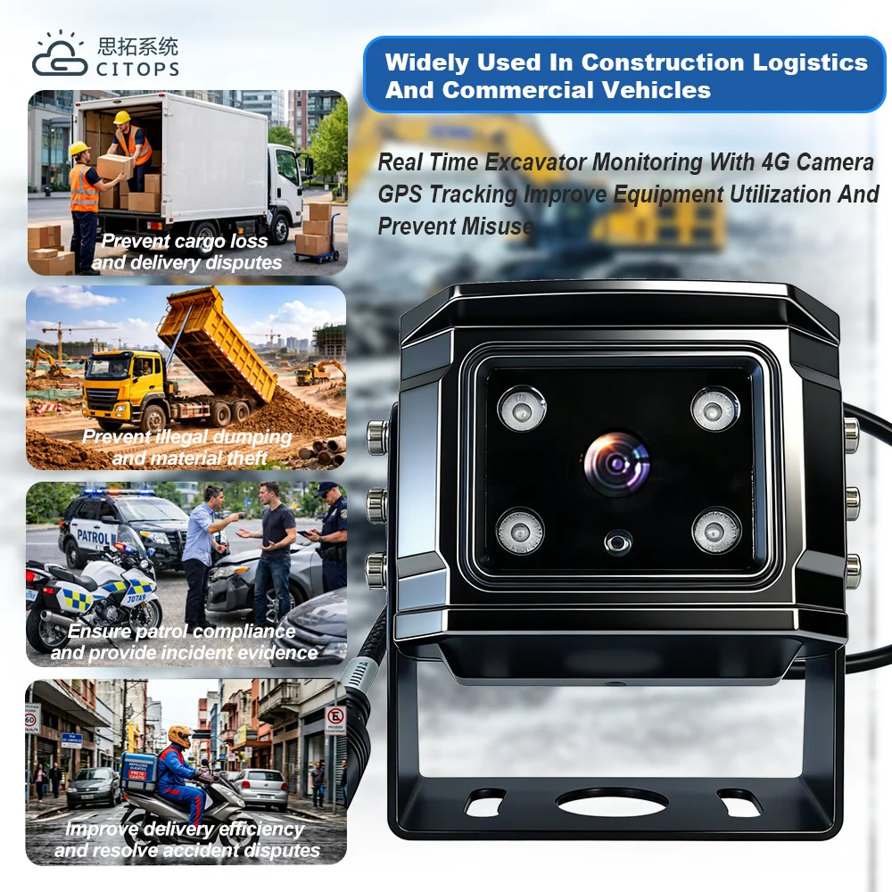 product 4g excavator camera gps tracking mobile dvr real time video monitoring dump truck construction vehicle remote monitoring system-4