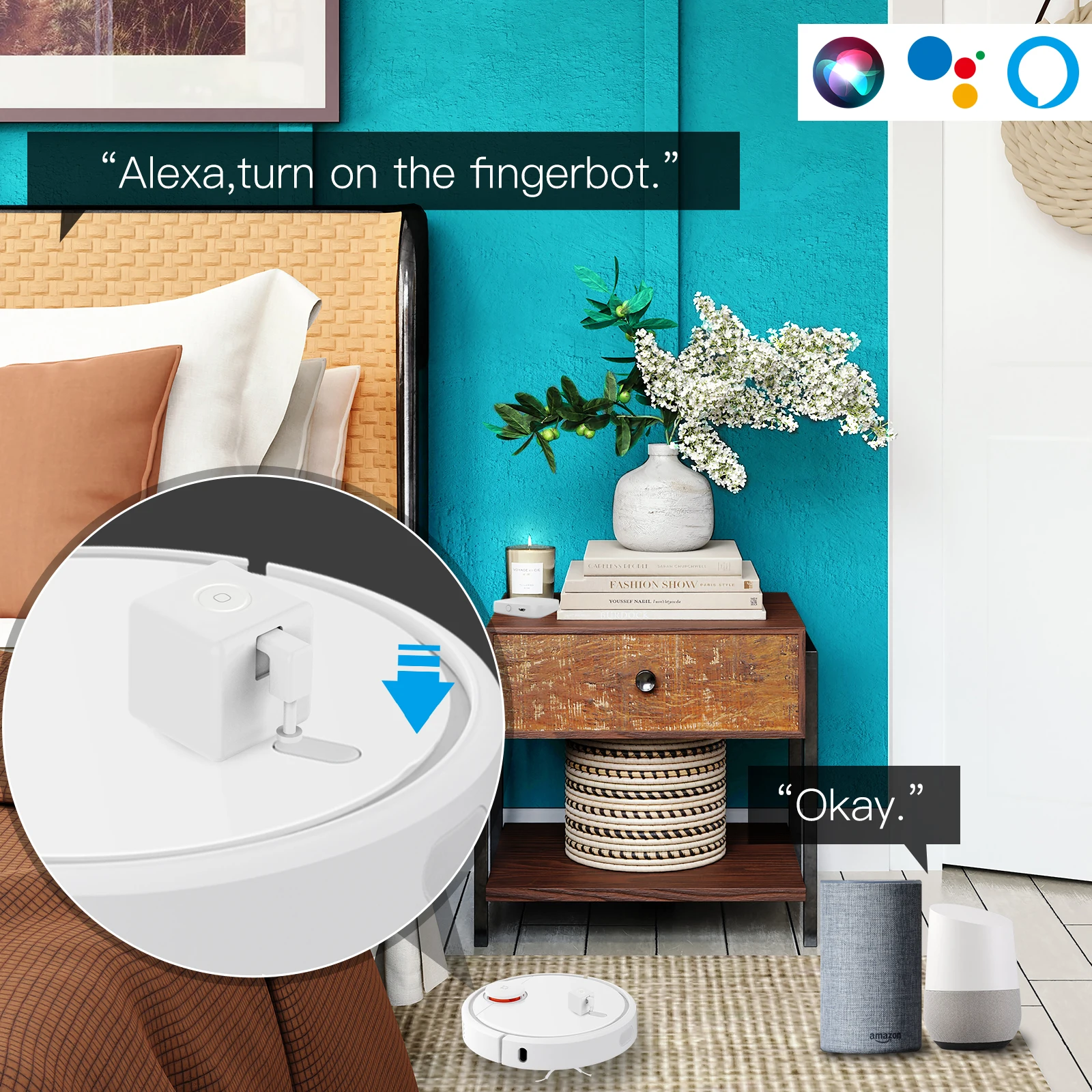 Smart Bluetooth Fingerbot Pusher - Interruttore Intelligente Wireless Con App E Timer - Compatibile Con Google Home - Bianco - 4