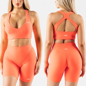 Custom Quick Dry Sample Fitness Yoga Bra Workout Clothing 2 Pieces High Waisted Gym Yoga Sets