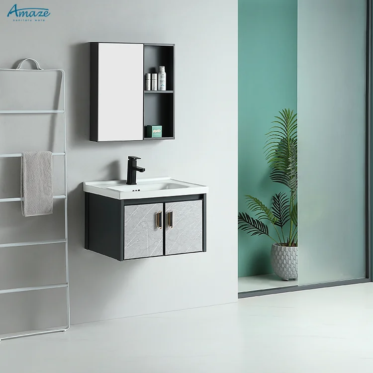 Wholesale custom high quality wall mounted aluminum mirror bathroom cabinet vanity sink factory