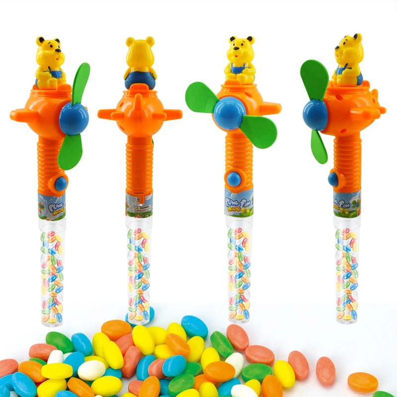 Пластиковый мультяшный медвежонок игрушечный веер для конфет с конфетами