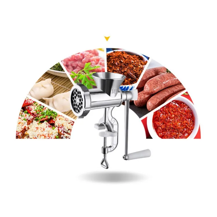 Tritacarne Alimentare Lega di Alluminio Tritacarne Tritatutto Manuale con Tubo di Ripieno di Salsiccia per Carne di Peperone di Spezie