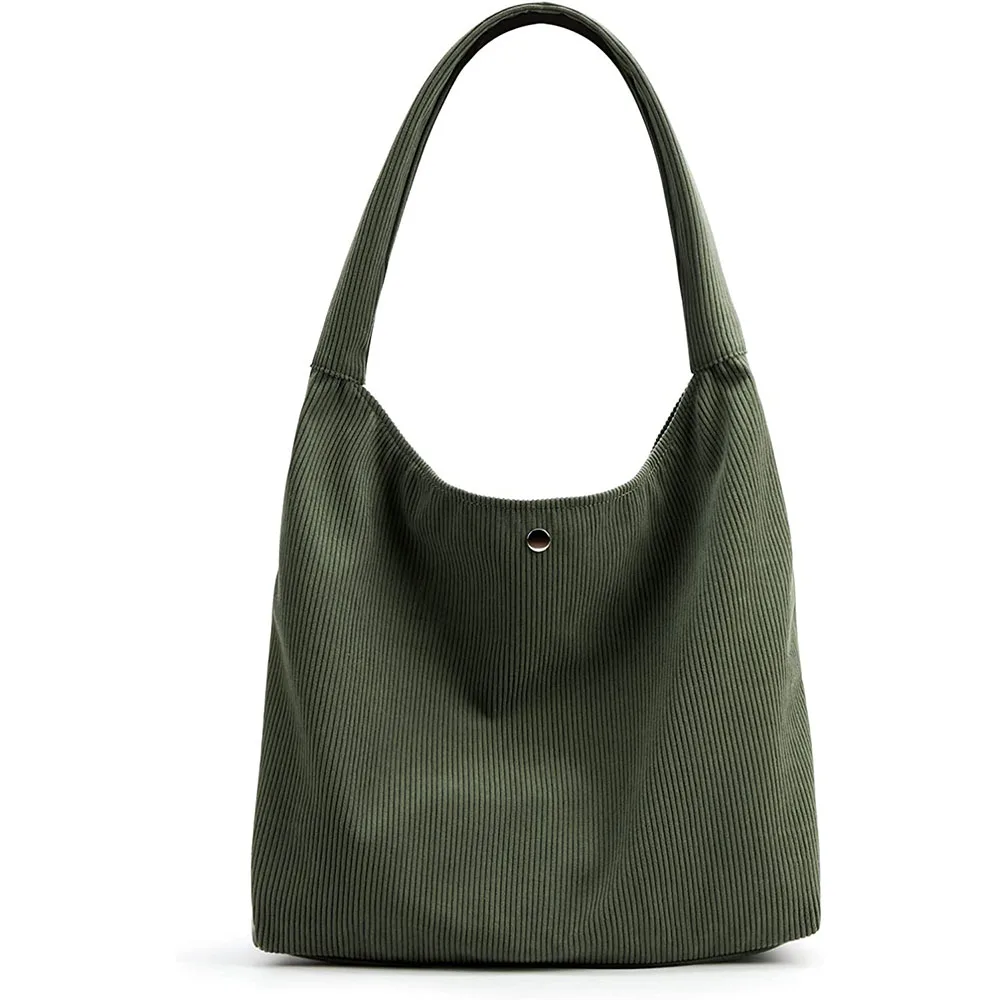 Casual Daily Hobo Handbags Shopping Shoulder Corduroy Tote Bag For Lady