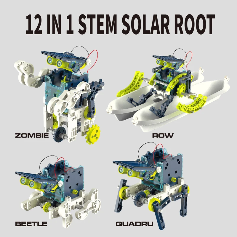 12 в 1 игрушечный робот на солнечной батарее