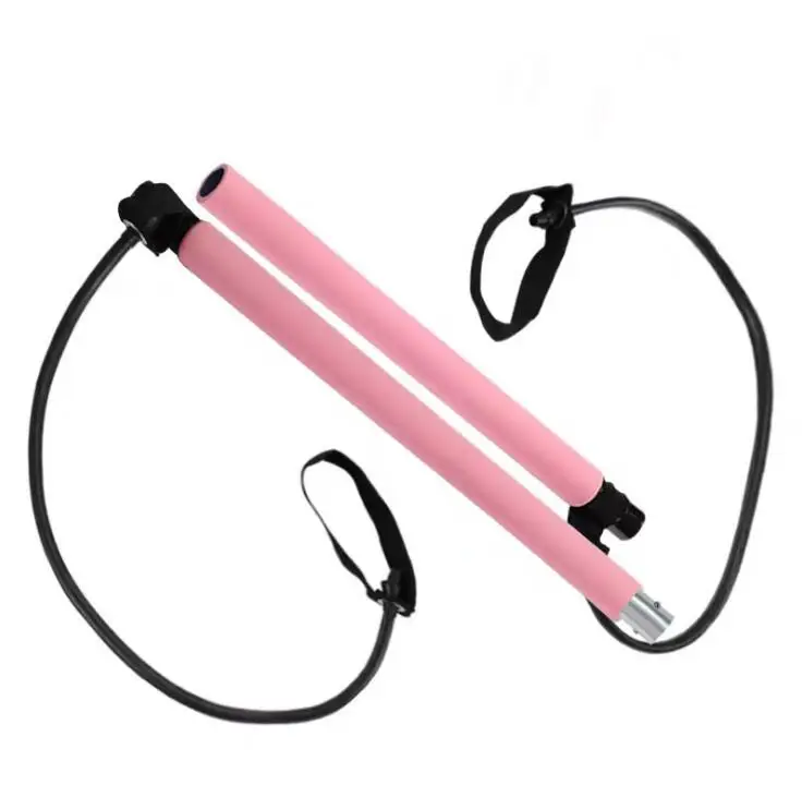 Высококачественная портативная штанга для йоги и пилатеса эспандер с эластичной лентой 2 петли ног легкий тренажер бара 15