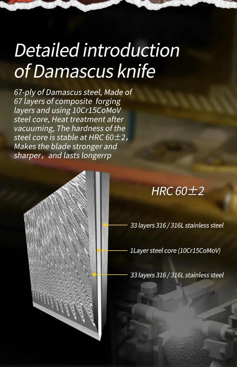 Chef Cooking 67layers VG10 Damascus Knife Set Japanese Kitchen Knives  Blue Resin Handle Damascus Steel Knife