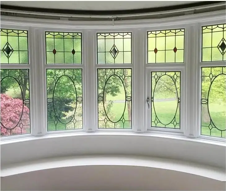 Glass Inlay Window Factory Direct Sale Special Etched Glass Windows Aluminum Clad Wood ...