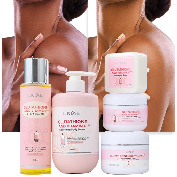 Lovely Pink Collection Shea Butter Cream Body Cream Lotion Soap Body Oil  Moisturizer Glutathione Skin Care Set for Light Skin