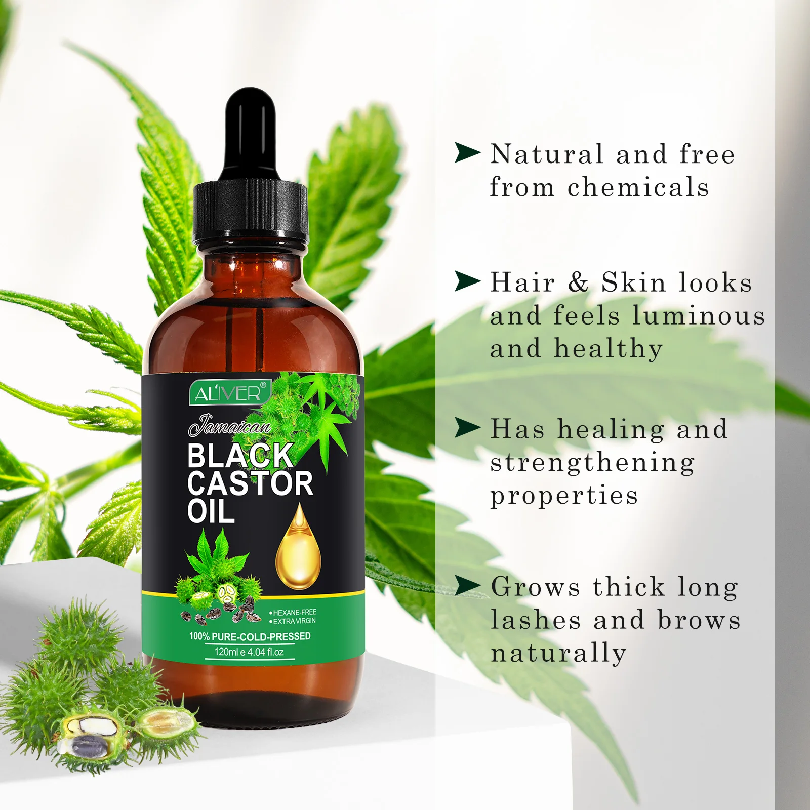 Cold Pressed Body Massage Essential Oils Serum Jamaican Black Castor