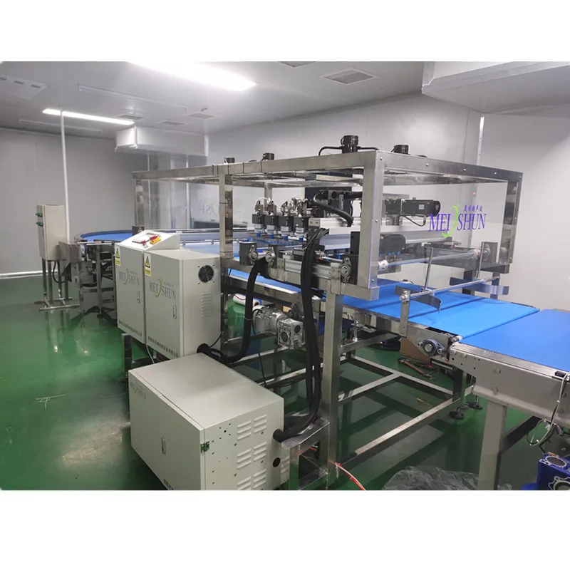 Guillotine with Conveyor Belt High Output Automatic Cutting Line Rectangular Cake Ultrasonic Cutting Machine