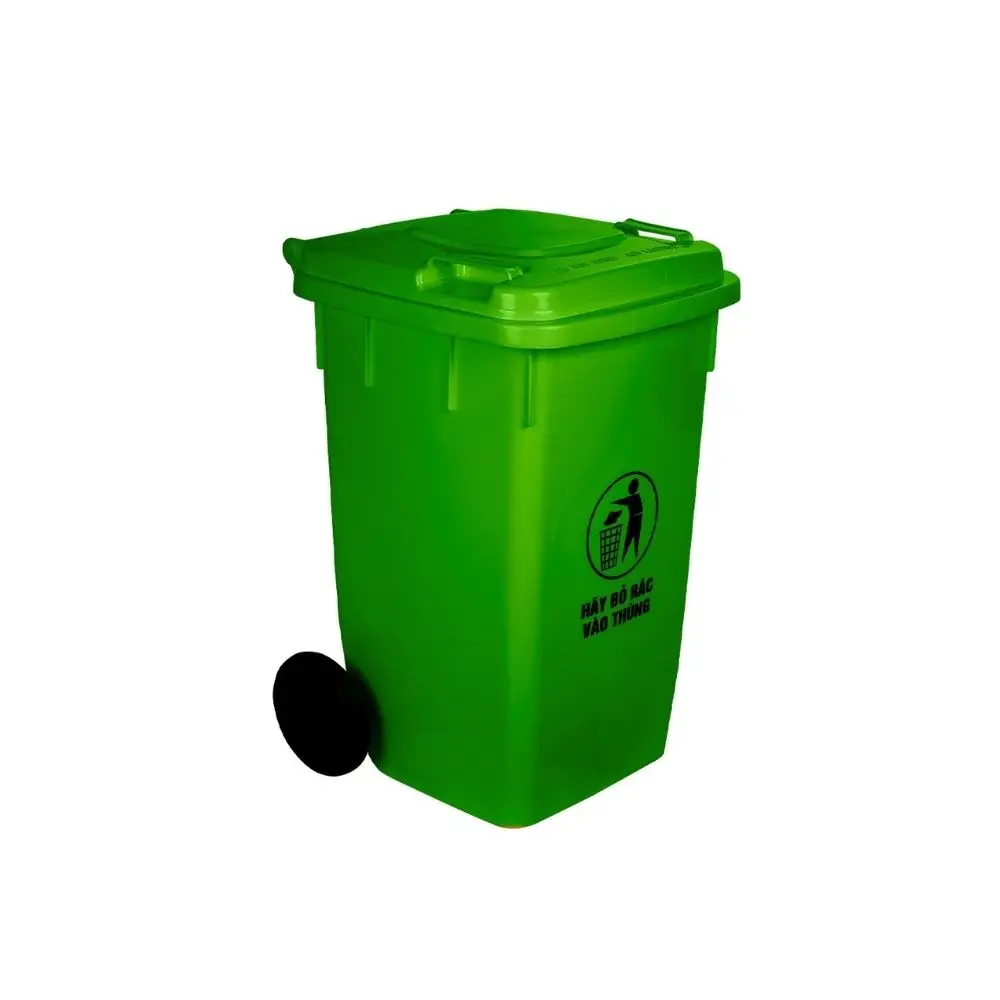 Trashbin with Wheels 60L Durable Mobile Waste Bin with Large Capacity for Outdoor, Kitchen, Office, and Industrial Use