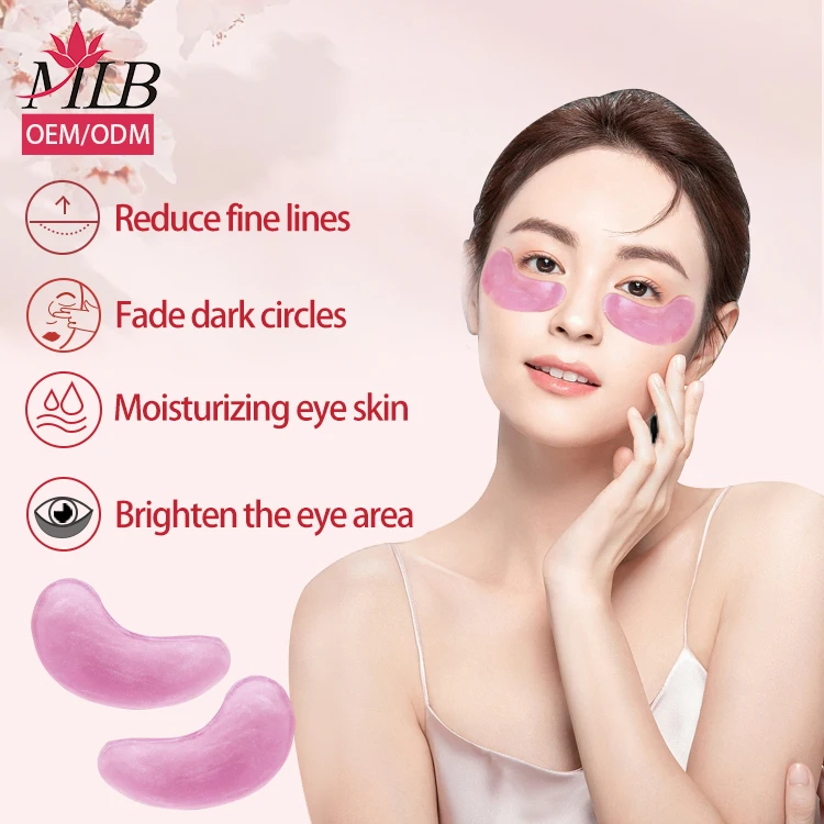 MLB Private Label Environmentally Friendly Dissolvable Anti Wrinkle Remove Dark Circle Pink Crystal Collagen Eye Mask Gel Patch