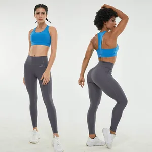 Hot Selling Factory Sexy Yoga Wear Activewear Fitness Set T-Back Sports Bra Leggings Custom Logo