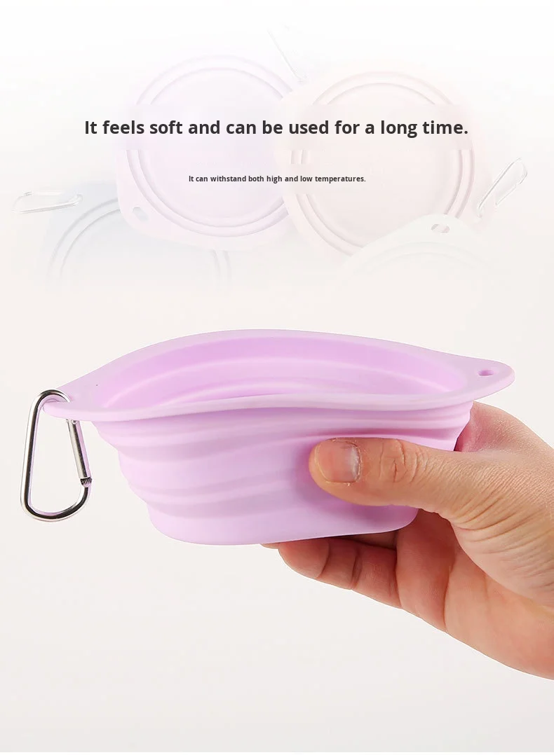 Pet Silicone Foldable Waterproof Bowl Outdoor Portable Dog & Cat Feeder Anti-Spill Pet Bowl supplier