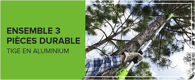 Greenworks perche élagueuse et taille-haie 2-en-1 avec batterie et chargeur_voghion.com