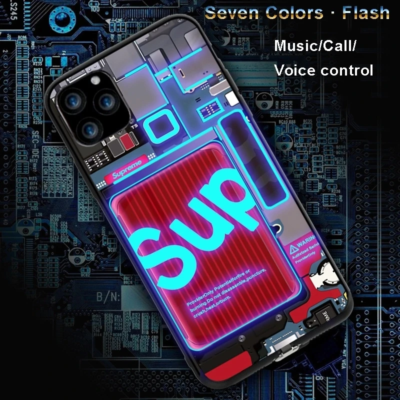 Wholesale flashing light phone case light up for iphone 11 12 pro