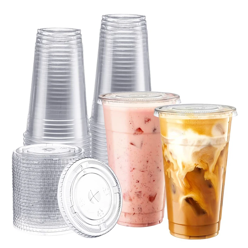 Wholesale Disposable Dessert Bubble Cold Drink Milk Tea Cups 12,16,20