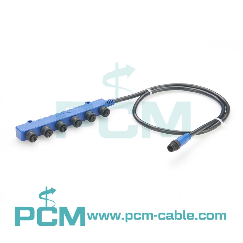 NMEA 2000 6 Port Multiport T Connector M12 With Wire Cable For Marine manufacture