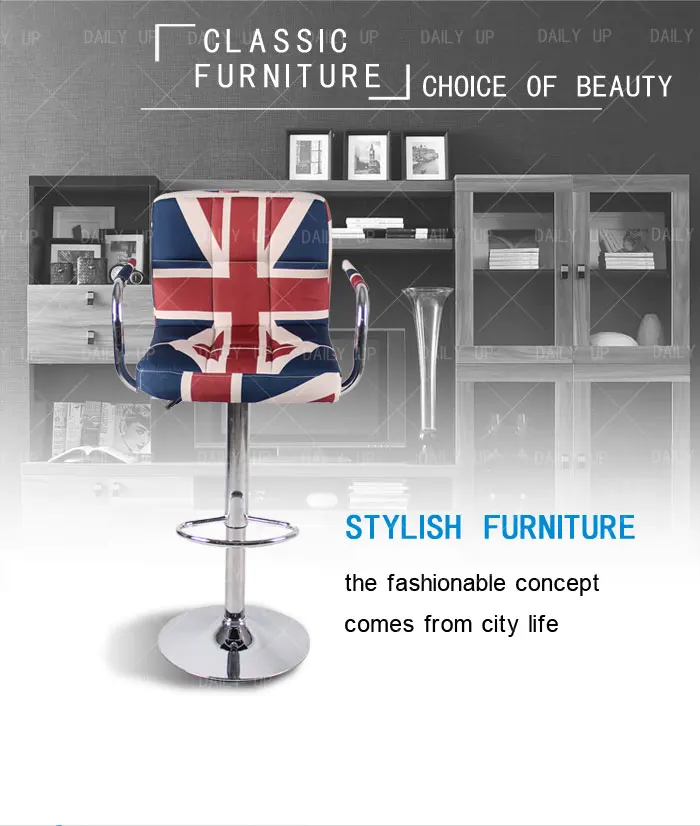 Factory Sale Adjustable High Bar Chair With Armrests And Footrest Low Back Swivel Counter Stool For Home Bar And Kitchen Dining