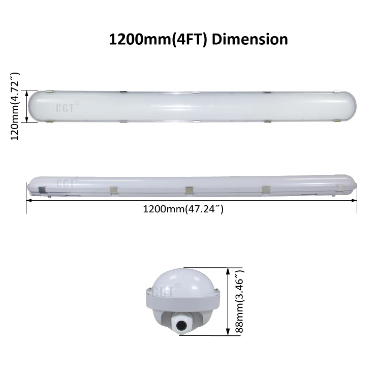 4ft IP65 светодиодный паровой плотный светильник линейный светильник tri proof led light