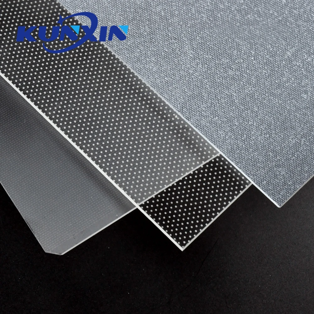 Kunxin Dotting Design Clear Led Light Guide Plate 2mm 3mm 4mm Edge Lit Acrylic Panel LGP Sheet