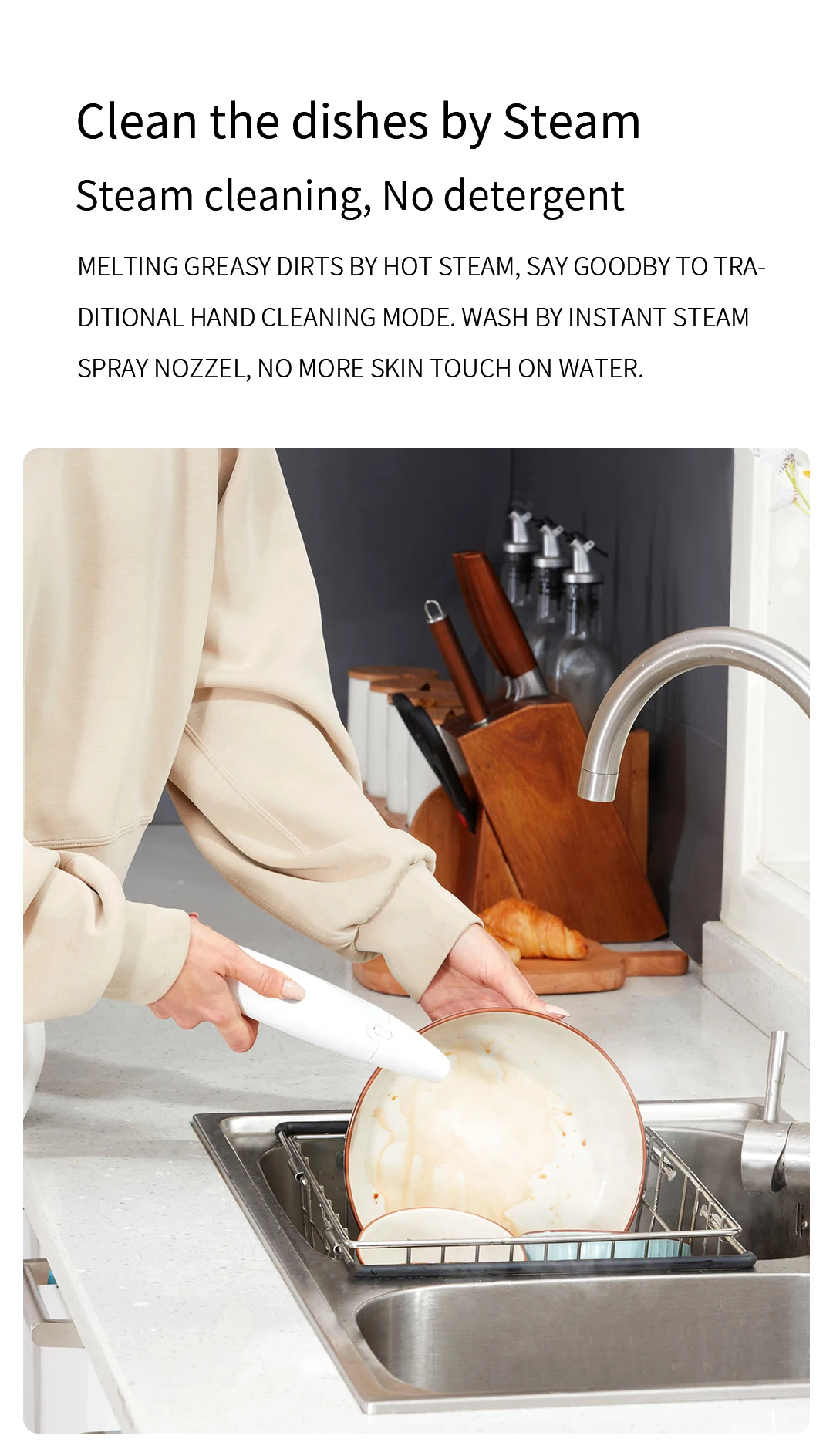 Dayoo Cheap Handheld Mini No Detergent Transportable Kitchen Dishwasher