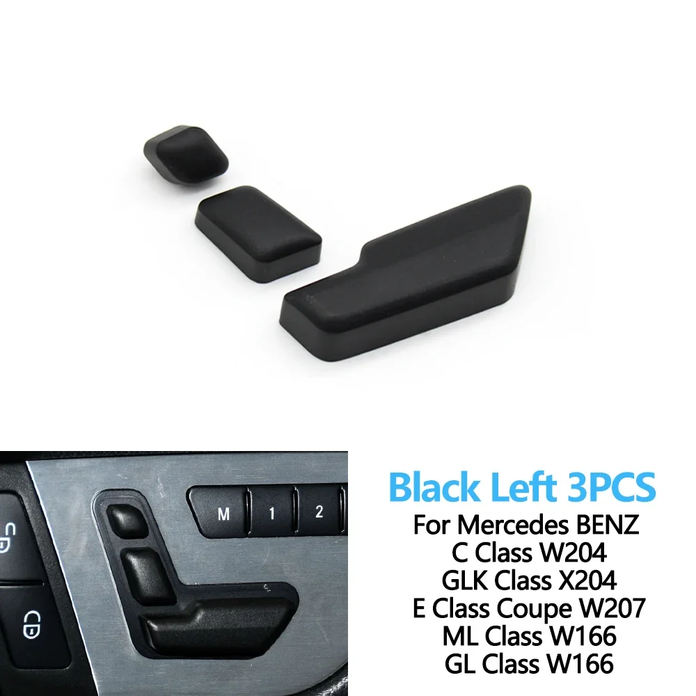 Car Black Silver Seat Headrest Adjust Control Button Switch Cover For ...