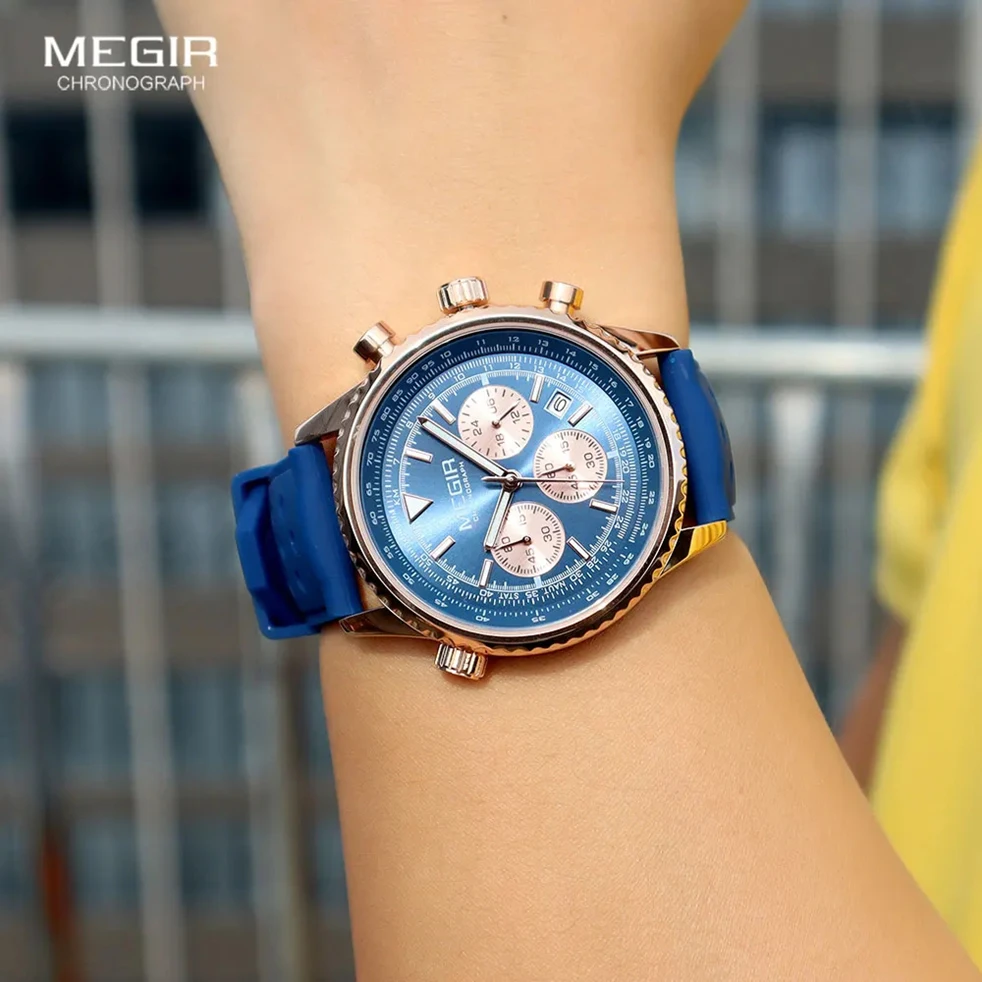 MEGIR 2236 Quartz Movement Stainless Steel Band 30M Waterproof