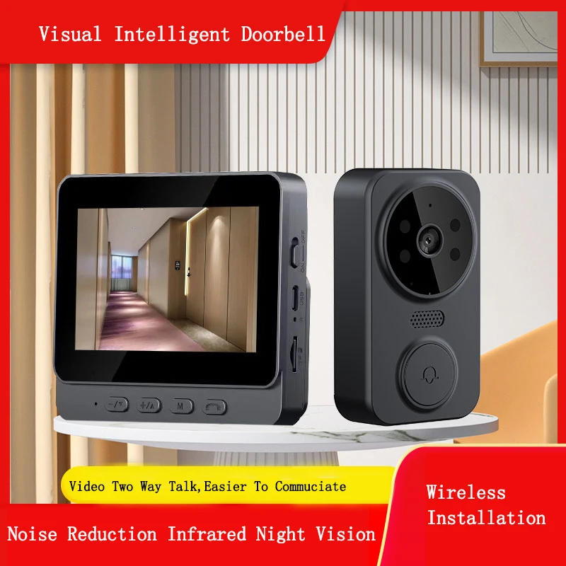 New Cctv Home Security Two Way Audio Door Bell Camera Wifi Battery Powered Wireless Smart Video Doorbell with 4.3in display